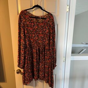 EUC BP floral babydoll dress, long sleeve, elastic wrist, size 4x